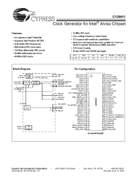 Datasheet CY28411OXCT manufacturer Cypress