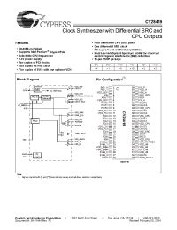 Datasheet CY28419OC manufacturer Cypress