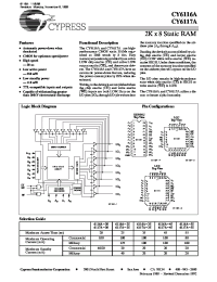 Datasheet CY6116A-20PC manufacturer Cypress
