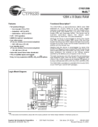 Datasheet CY62128BLL-55SC manufacturer Cypress