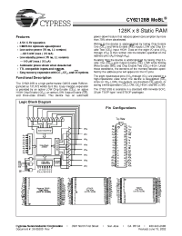 Datasheet CY62128BLL-55ZC manufacturer Cypress