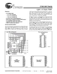 Datasheet CY62128V18L-200SC manufacturer Cypress