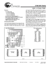 Datasheet CY62128VLL-70ZACT manufacturer Cypress