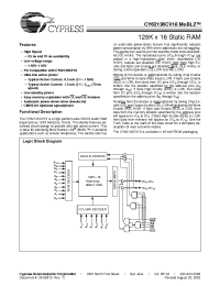 Datasheet CY62136CV18LL-55BVI manufacturer Cypress