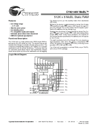 Datasheet CY62148-70SC manufacturer Cypress
