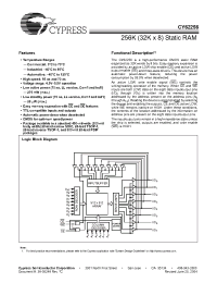 Datasheet CY62256-70SNI manufacturer Cypress