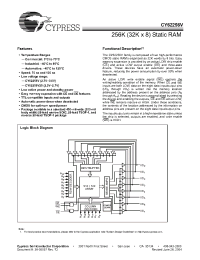 Datasheet CY62256V-70SNC manufacturer Cypress