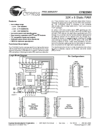 Datasheet CY62256VLL-70ZIT manufacturer Cypress
