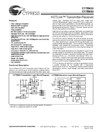 Datasheet CY7B923-400JC manufacturer Cypress