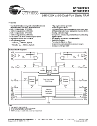 Datasheet CY7C008-20AC manufacturer Cypress