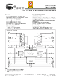 Datasheet CY7C027V-15AXC manufacturer Cypress