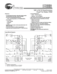 Datasheet CY7C09369A-6AC manufacturer Cypress