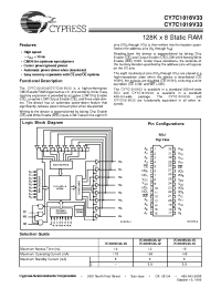 Datasheet CY7C1018V33-12VC manufacturer Cypress