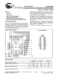 Datasheet CY7C1019-12VC manufacturer Cypress