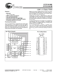 Datasheet CY7C10191B-10VC manufacturer Cypress