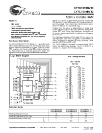 Datasheet CY7C1019BV33-12VI manufacturer Cypress