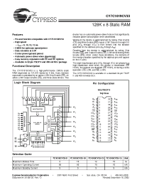 Datasheet CY7C1019CV33-12ZC manufacturer Cypress