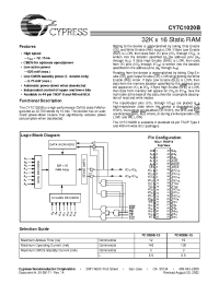 Datasheet CY7C1020B-12VC manufacturer Cypress