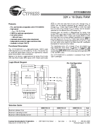 Datasheet CY7C1020CV33 производства Cypress