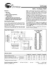 Datasheet CY7C1021-10C manufacturer Cypress