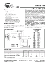 Datasheet CY7C1021BV33-10VC manufacturer Cypress