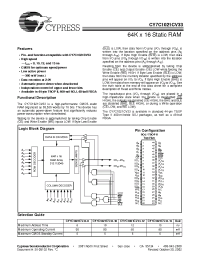 Datasheet CY7C1021CV33-10BAI manufacturer Cypress