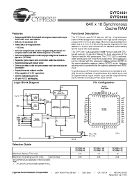 Datasheet CY7C1031-12JCT производства Cypress
