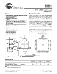 Datasheet CY7C1032-12C manufacturer Cypress