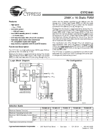 Datasheet CY7C1041-17VC manufacturer Cypress