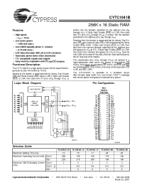 Datasheet CY7C1041B-12ZC manufacturer Cypress