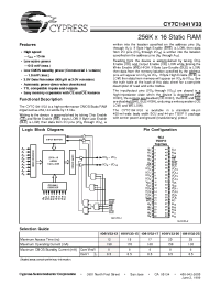 Datasheet CY7C1041V33-20ZC manufacturer Cypress
