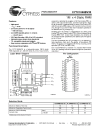 Datasheet CY7C1046BV33-10VC manufacturer Cypress