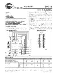 Datasheet CY7C1049-15VC manufacturer Cypress