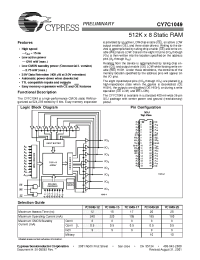 Datasheet CY7C1049-17VC manufacturer Cypress