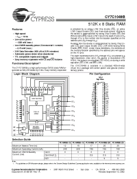 Datasheet CY7C1049B manufacturer Cypress