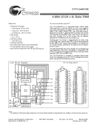 Datasheet CY7C1049CV33-12VI manufacturer Cypress