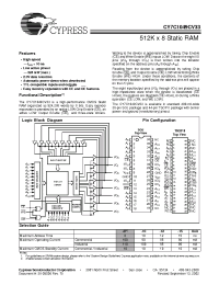 Datasheet CY7C1049CV33-20VC manufacturer Cypress