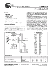 Datasheet CY7C1061AV25-12BAC manufacturer Cypress