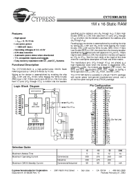Datasheet CY7C1061AV33 manufacturer Cypress
