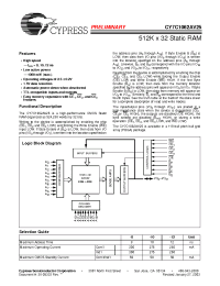 Datasheet CY7C1062AV25-10BGC manufacturer Cypress