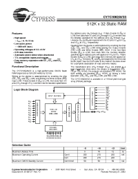 Datasheet CY7C1062AV33-10BGC manufacturer Cypress