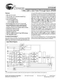 Datasheet CY7C1214F-100AC manufacturer Cypress