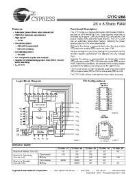 Datasheet CY7C128A-25LMB manufacturer Cypress