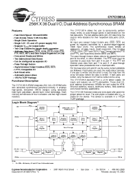 Datasheet CY7C1301A-100AC manufacturer Cypress
