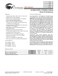 Datasheet CY7C1316BV18-167BZC manufacturer Cypress