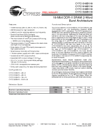 Datasheet CY7C1316BV18-250BZC manufacturer Cypress