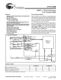 Datasheet CY7C1325B-100BGC manufacturer Cypress