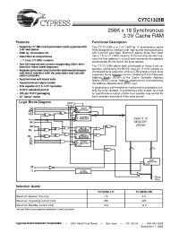 Datasheet CY7C1325B-100BGI manufacturer Cypress