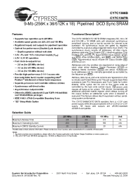 Datasheet CY7C1367B-225BGI manufacturer Cypress