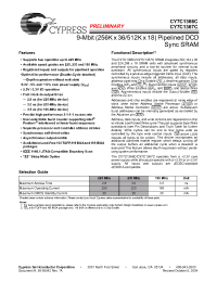 Datasheet CY7C1367C-166BGI manufacturer Cypress